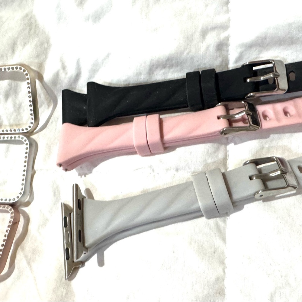 Apple Watch silicone Stylish Pink, Black, and grey Watch Bands and covers